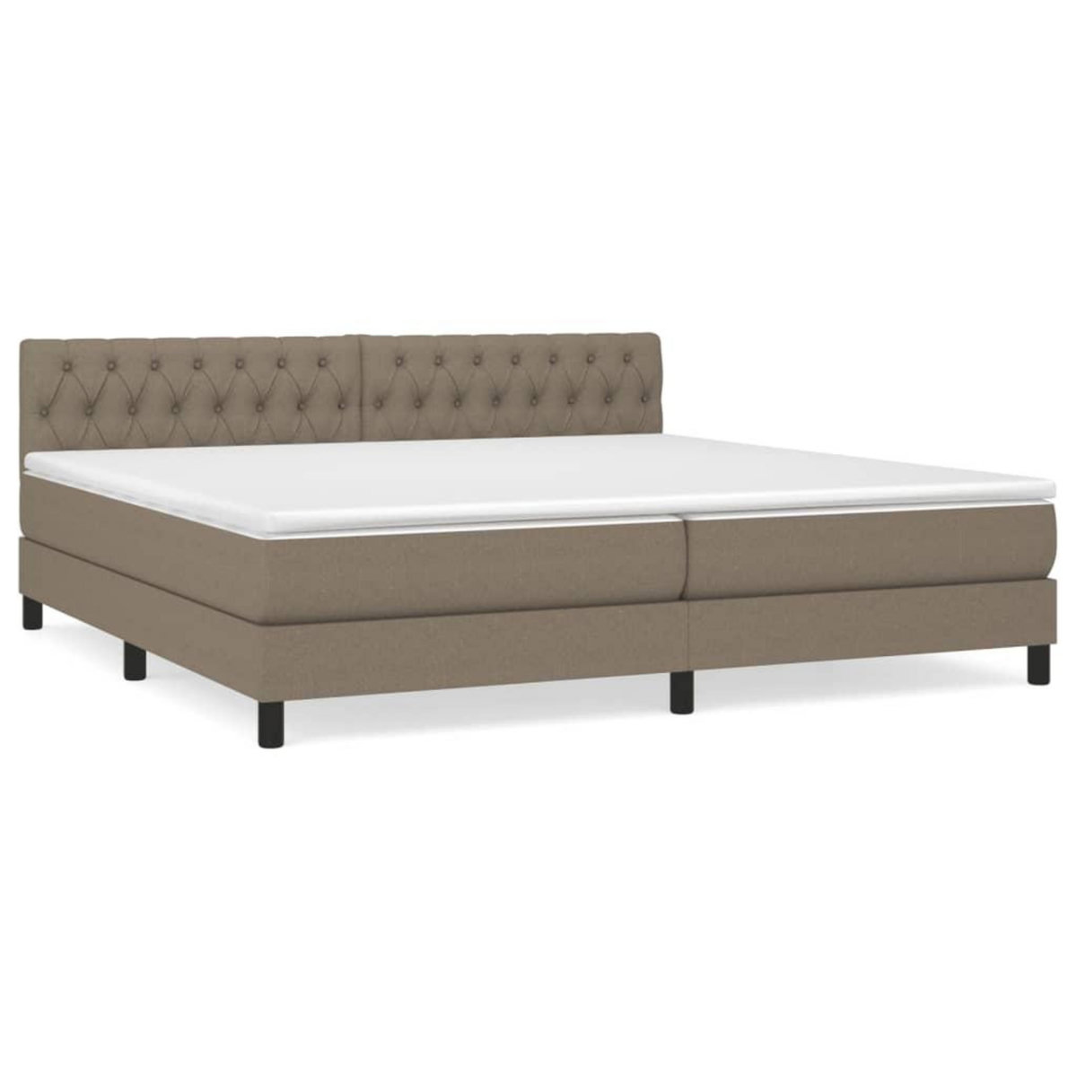 VIDAXL Sommier a lattes de lit avec matelas Taupe 200x200 cm Tissu