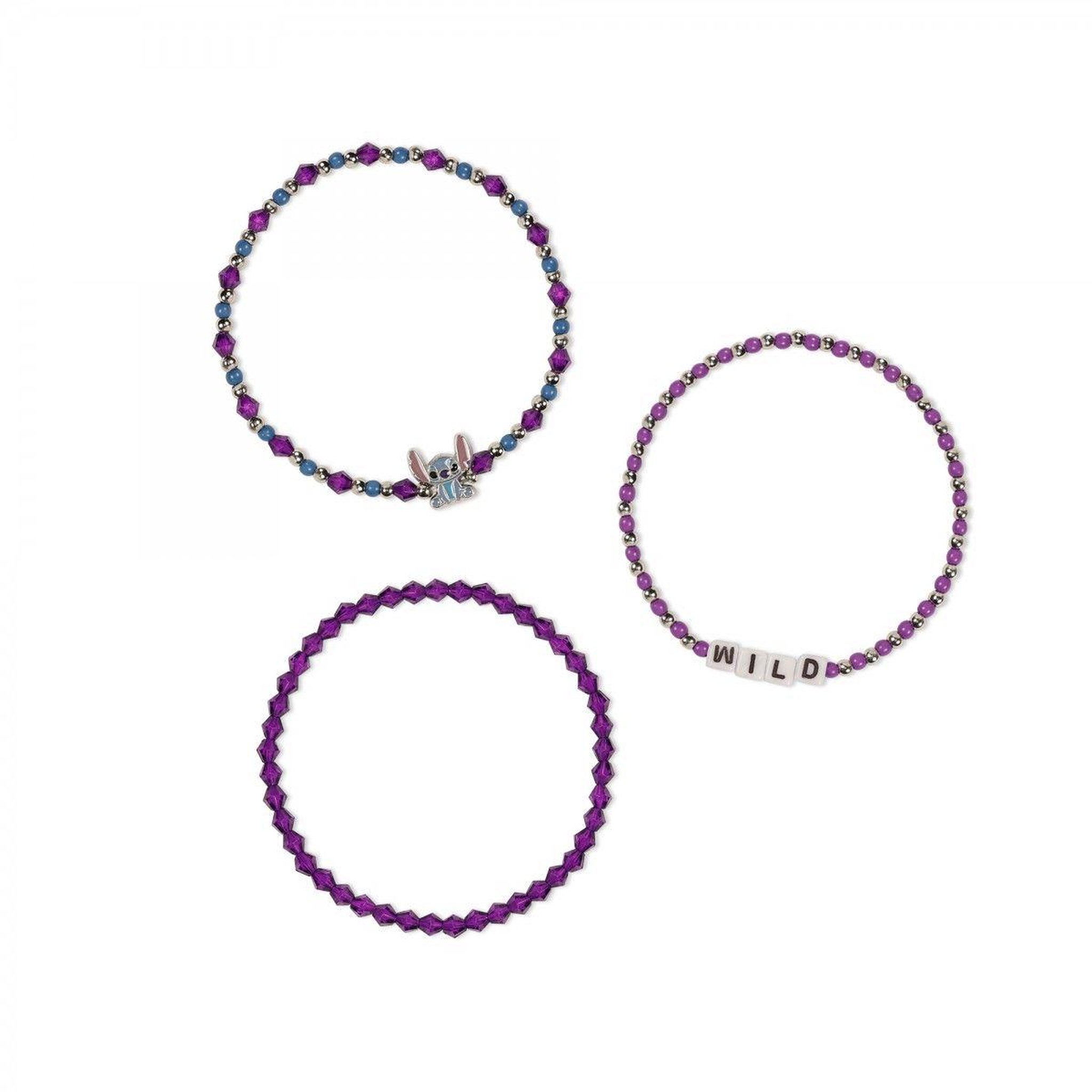 Voir la diapositive 2 : SC CRYSTAL Lot de 3 bracelets Disney - Stitch