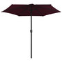 Voir la diapositive 3 : VIDAXL Parasol de jardin et mat en aluminium 270x246 cm rouge bordeaux
