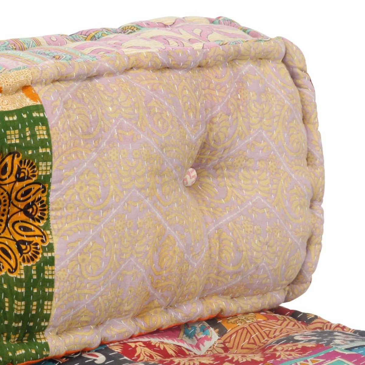 VIDAXL Pouf Patchwork Tissu