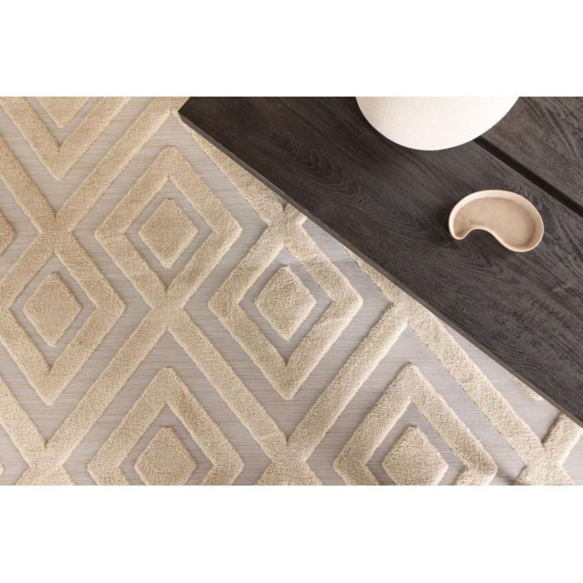 Paris Prix Tapis Shaggy Déco  Pia  200x290cm Beige