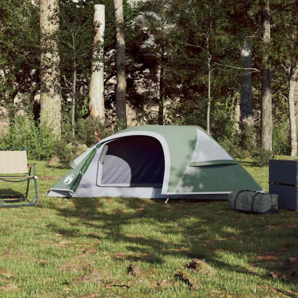 VIDAXL Tente de camping à dôme 1 personne vert imperméable
