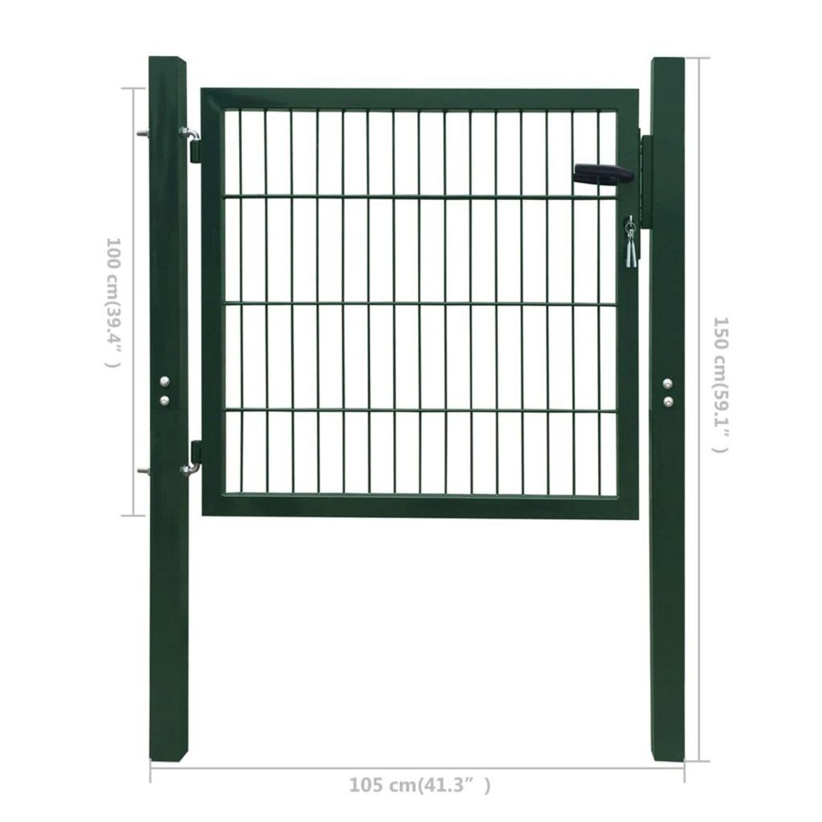 VIDAXL Portillon Acier Vert 105x150 cm