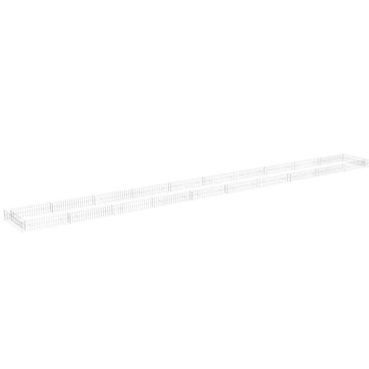 VIDAXL Lit sureleve a gabion Acier galvanise 1000x100x20 cm