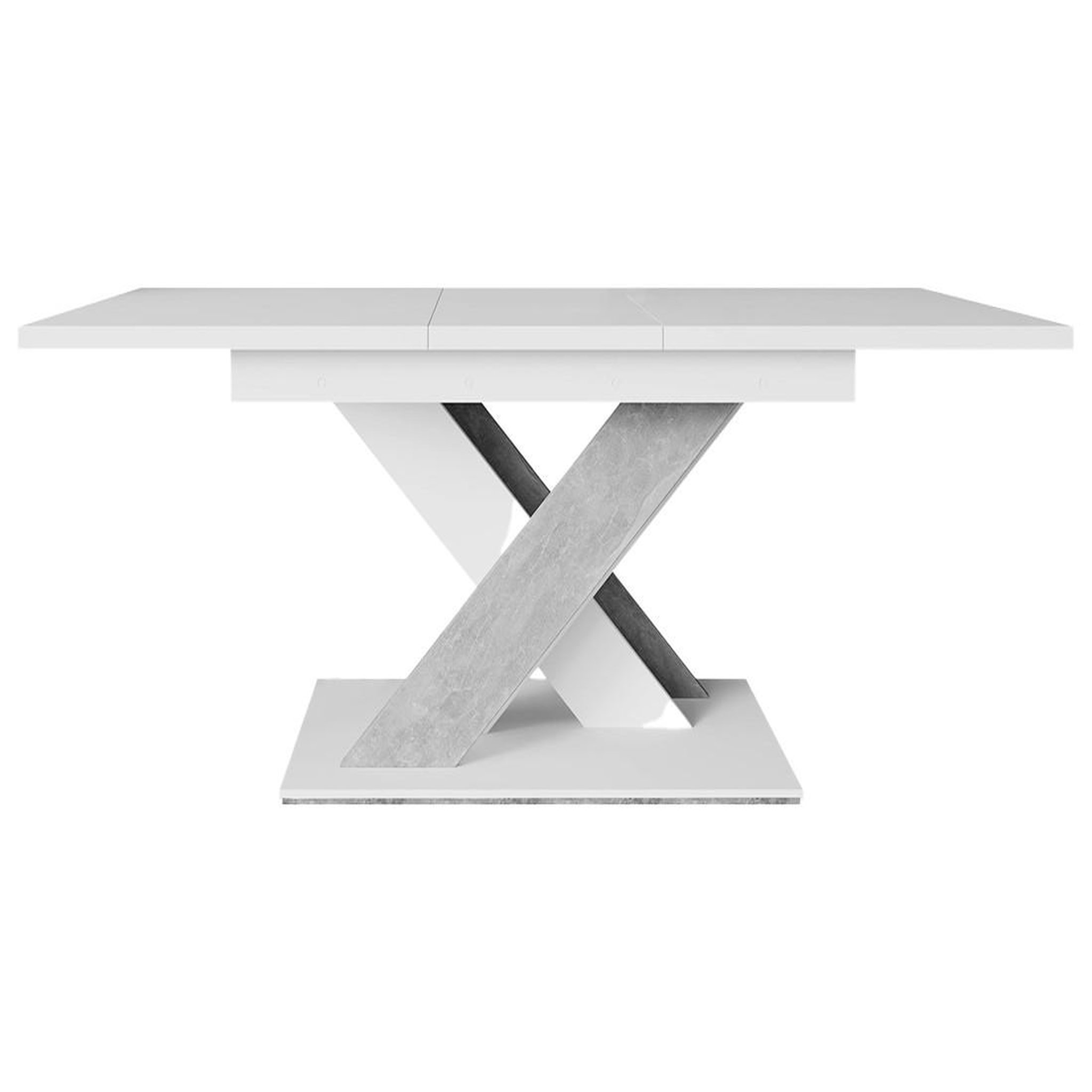 Voir la diapositive 1 : BEST MOBILIER Buriti - table à manger extensible - blanc et effet marbre - 4 à 6 personnes