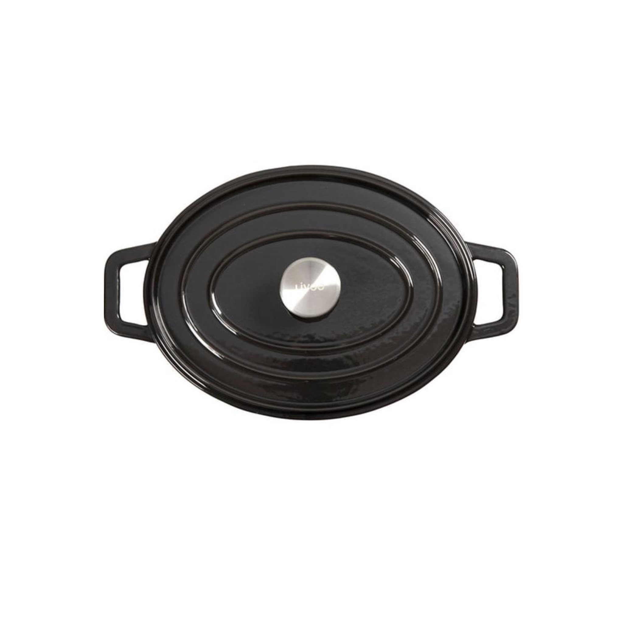 Voir la diapositive 4 : LIVOO Cocotte ovale en fonte 29cm noir - mep129n