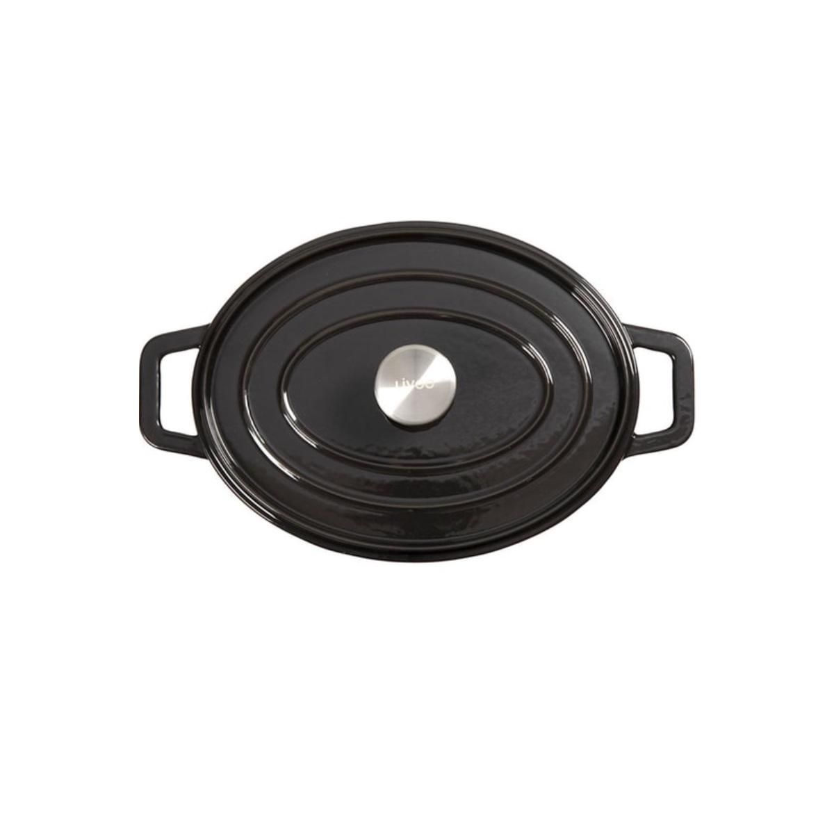 LIVOO Cocotte ovale en fonte 29cm noir - MEP129N