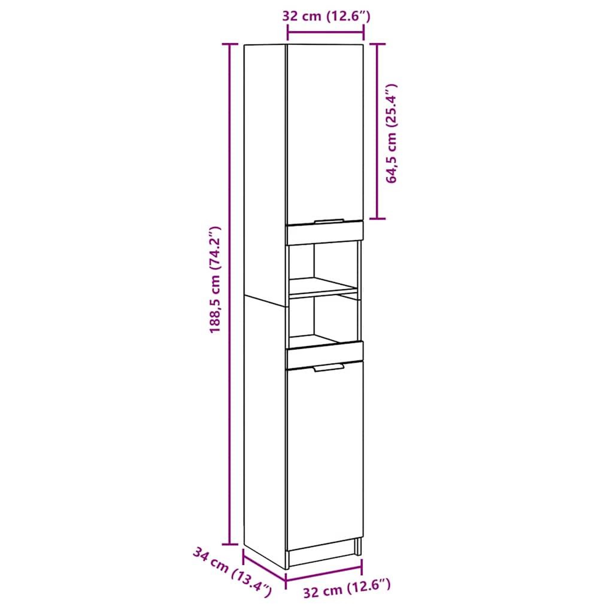 Voir la diapositive 6 : VIDAXL Armoire de salle de bain vieux bois bois d'ingenierie