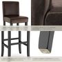 Voir la diapositive 5 : tectake Tabouret de bar rembourré avec dossier marron