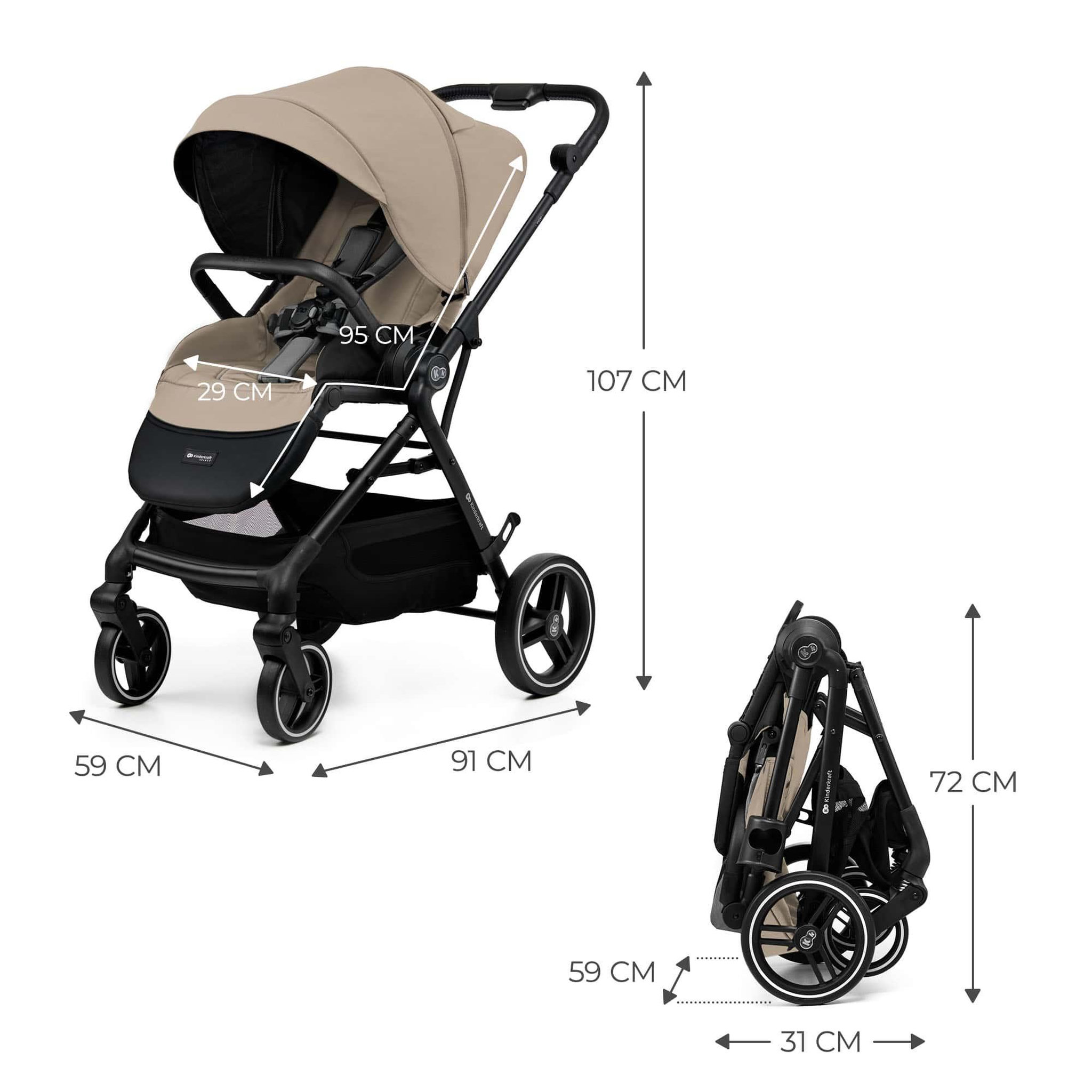Voir la diapositive 6 : KINDERKRAFT Poussette avec nacelle et accessoires YOXI