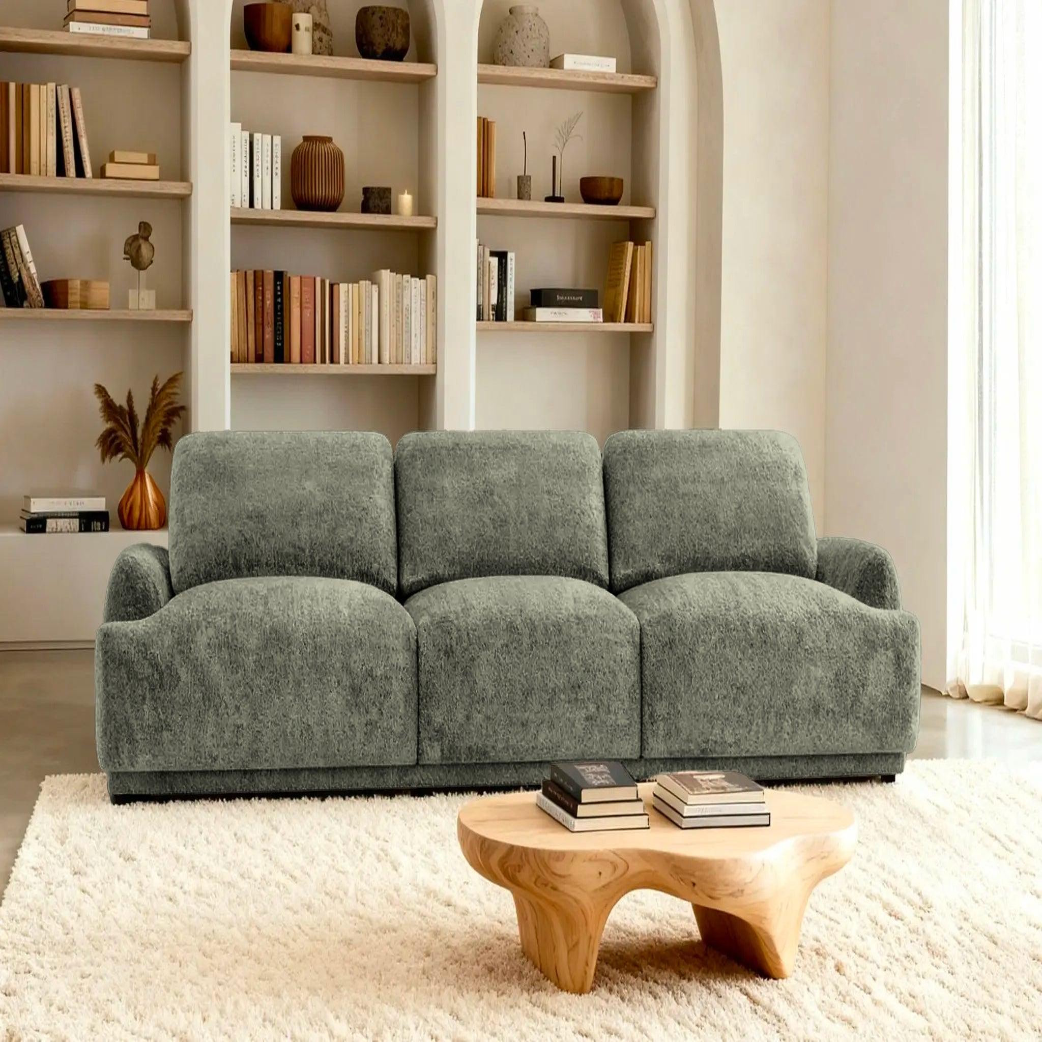 Voir la diapositive 2 : CASANOVA PARIS Rosalie - canapé droit tissu chenille 3 places