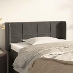VIDAXL Tete de lit avec oreilles Gris fonce 93x16x78/88 cm Velours