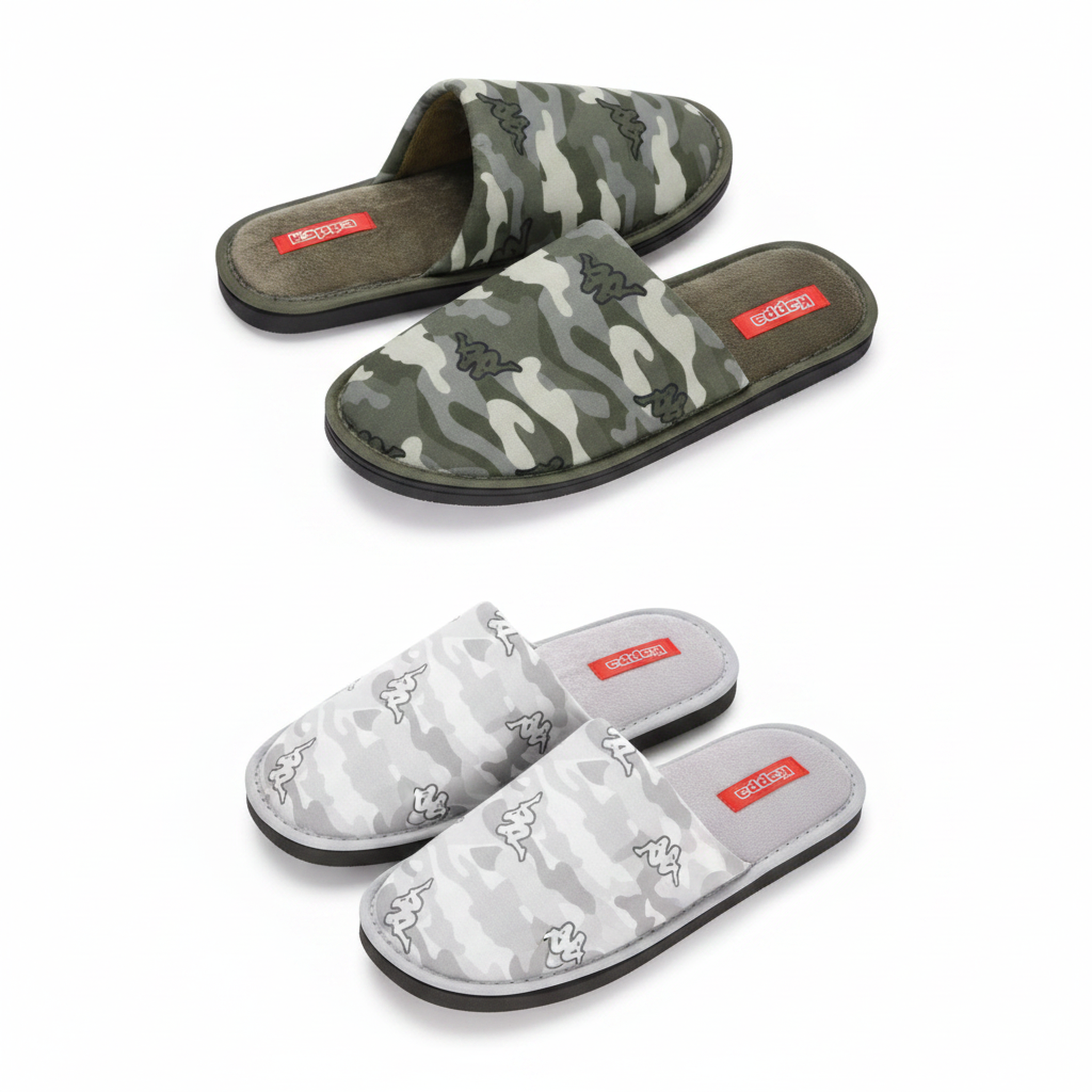 Voir la diapositive 3 : KAPPA Kappa pantoufles mules homme moletonnées logo omini pack 2 paires