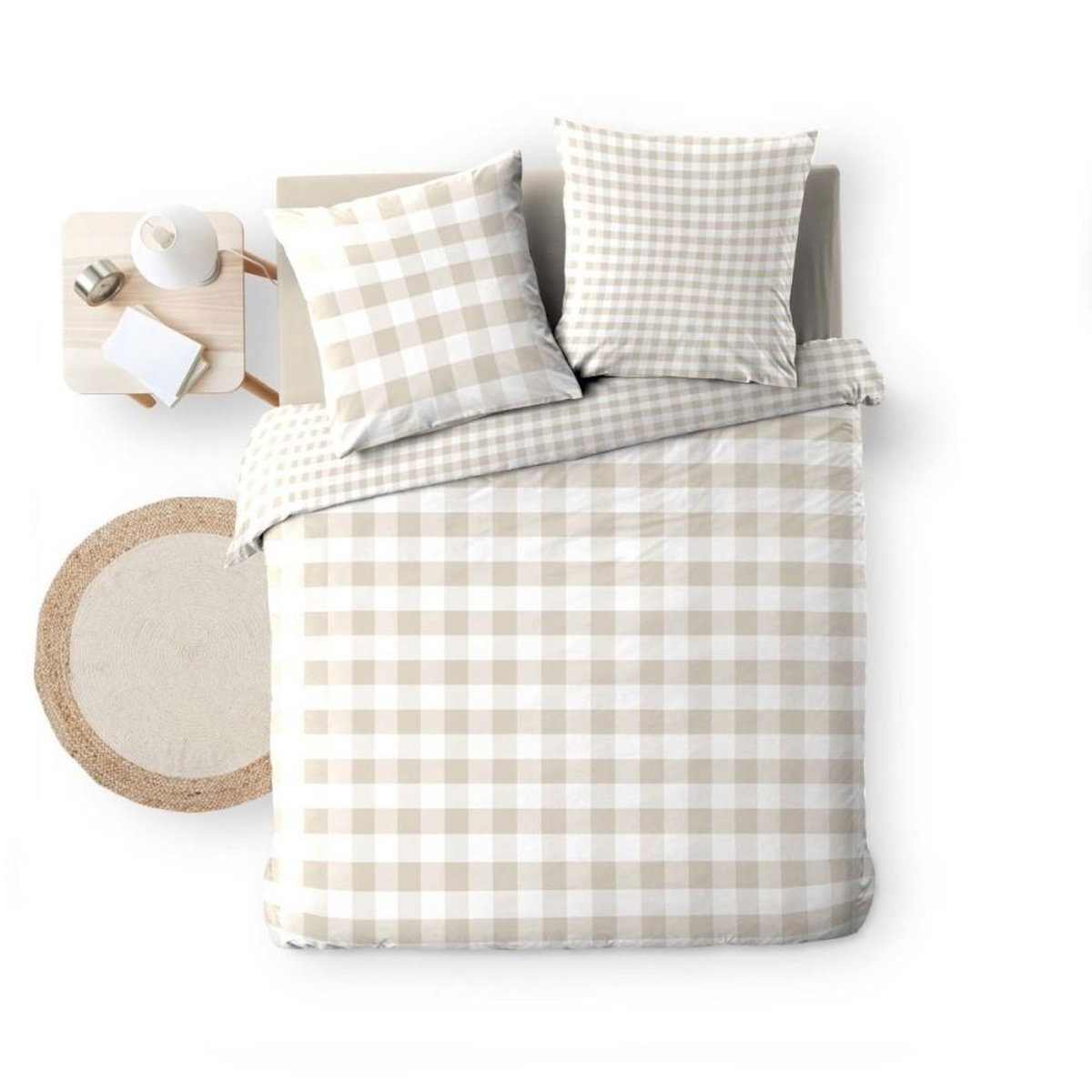 Douceur d'Intérieur Housse de couette 240x220 + 2 taies 100% coton 57fils