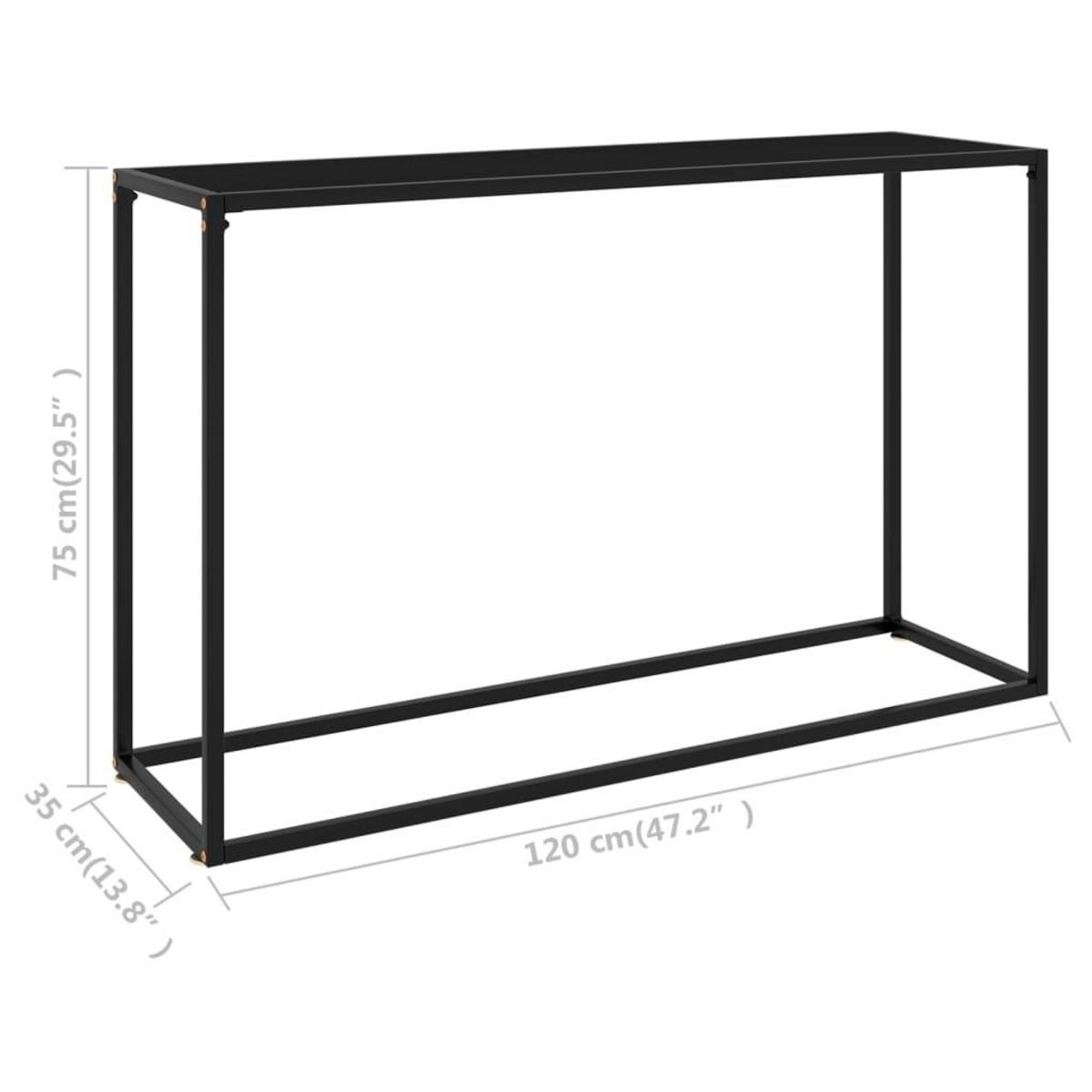 VIDAXL Table console Noir 120x35x75 cm Verre trempe