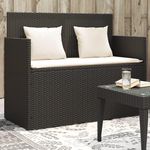 VIDAXL Banc de jardin avec coussins noir resine tressee