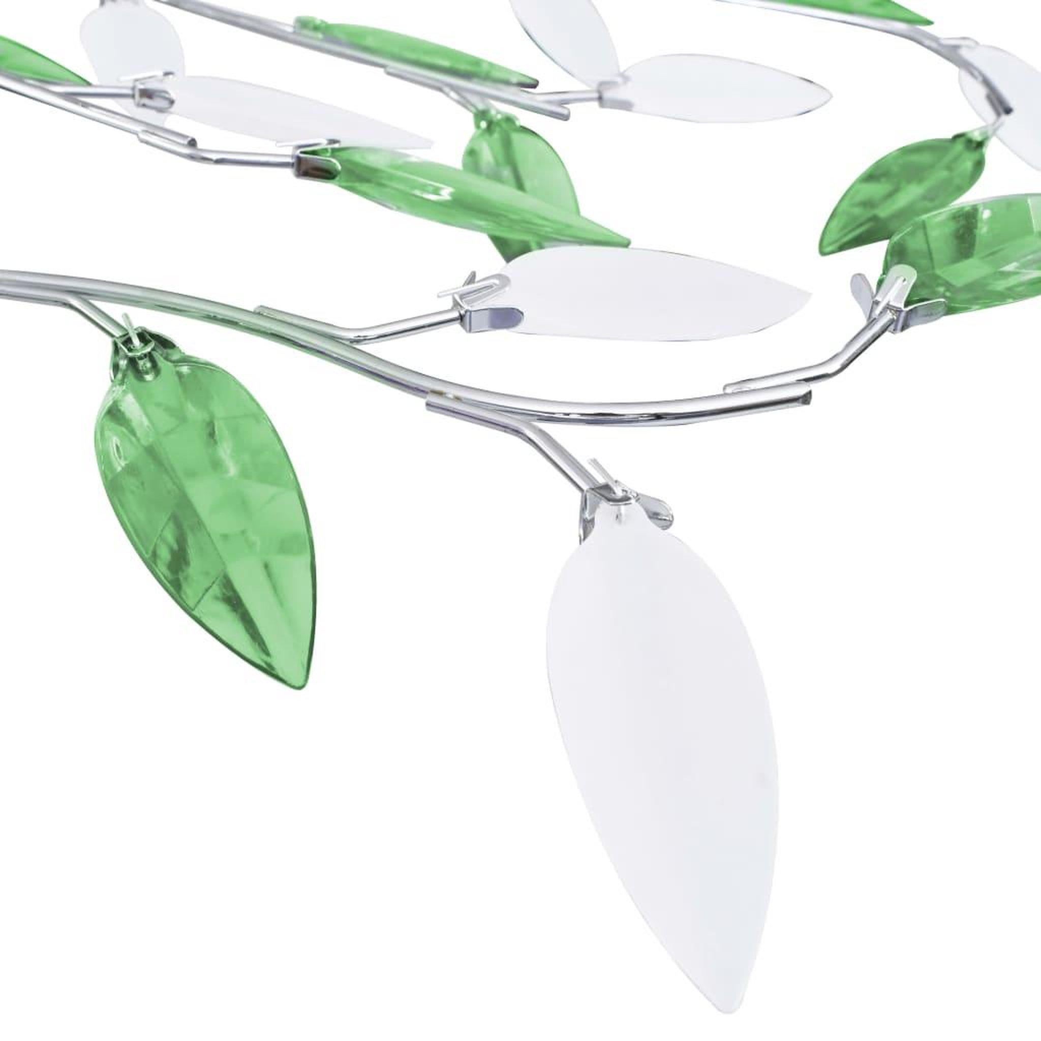 Voir la diapositive 4 : VIDAXL Plafonnier a bras en cristal acrylique 5 ampoules E14 Vert