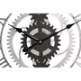 MARKET24 Horloge Murale DKD Home Decor Argenté Noir MDF Fer Engrenage Loft (60 x 4 x 60 cm)