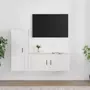 VIDAXL Ensemble de meubles TV 2 pcs blanc brillant bois d'ingenierie