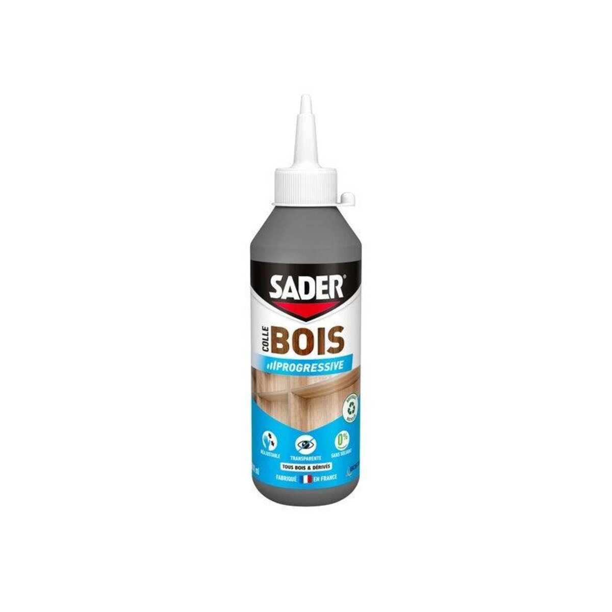 Sader Colle d'assemblage vinyl bois interieur sech.progressif sader 500ml