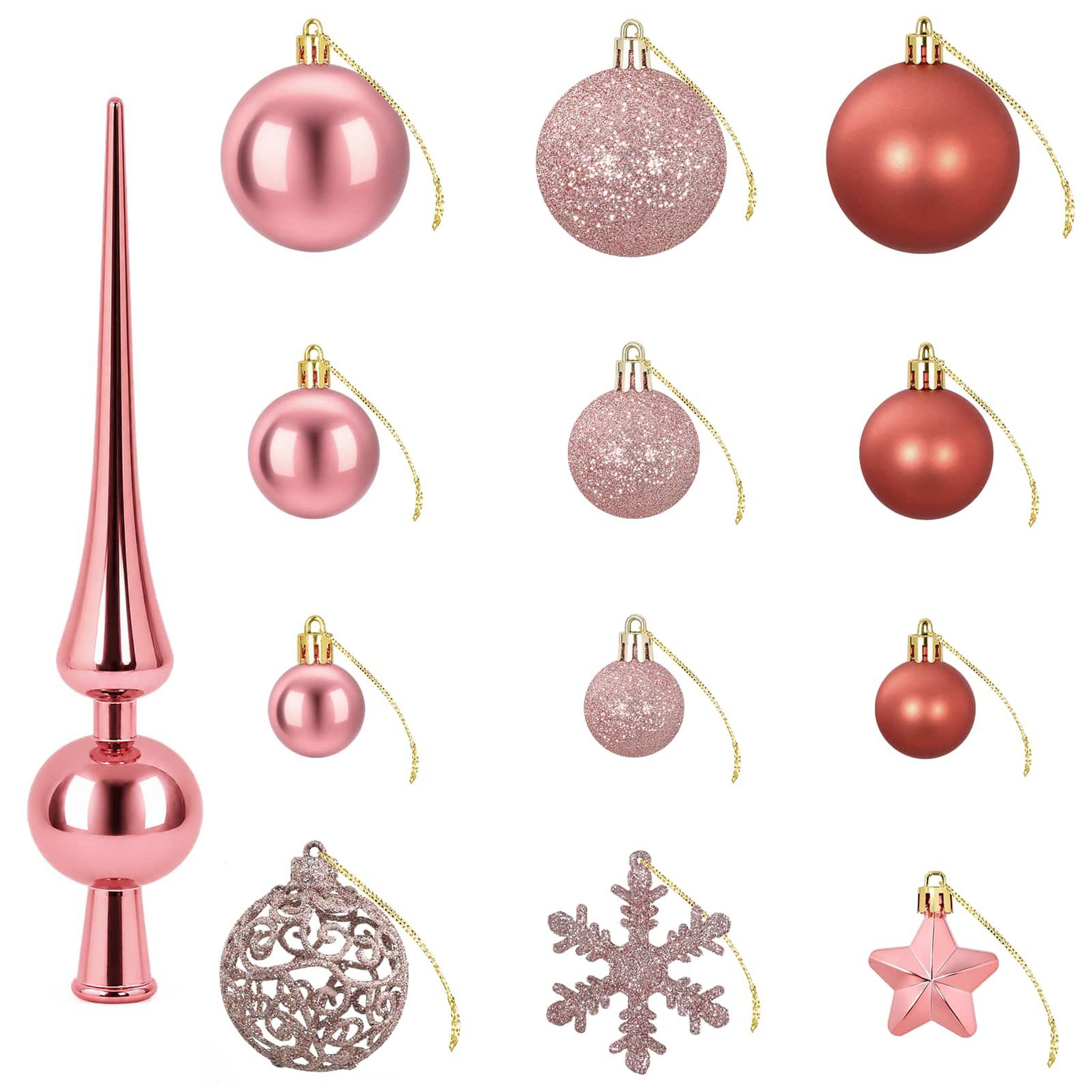 Voir la diapositive 5 : VIDAXL Ensemble de boules de Noël 111 pc Rose et rose clair Diam. 6 cm
