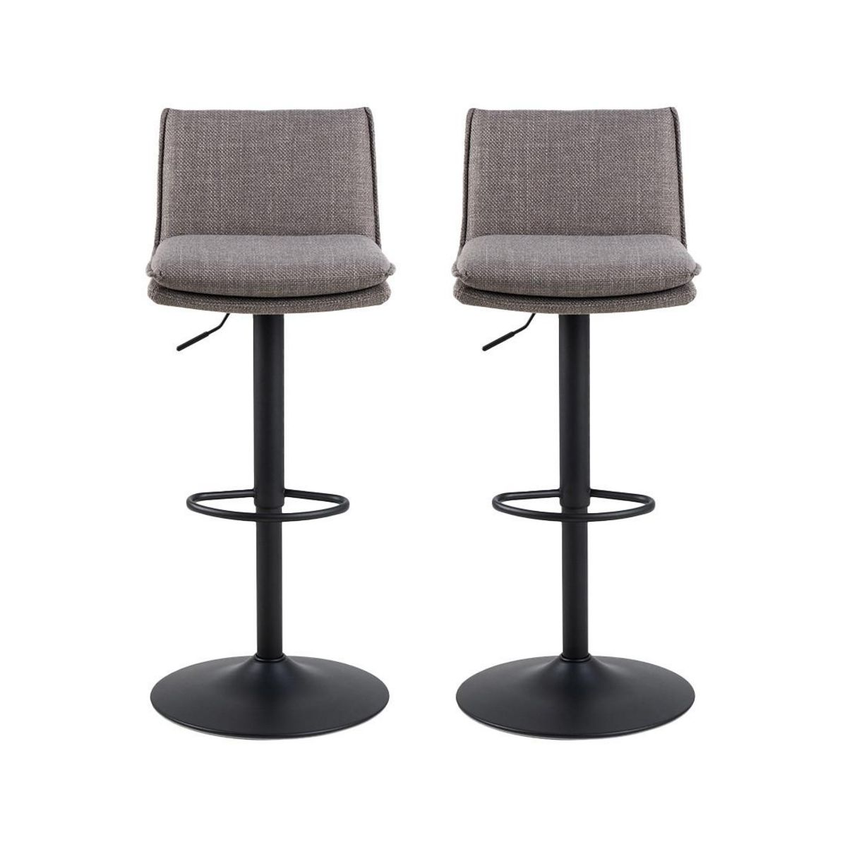 LISA DESIGN Alora - lot de 2 tabourets - ajustables et pivotants - en tissu