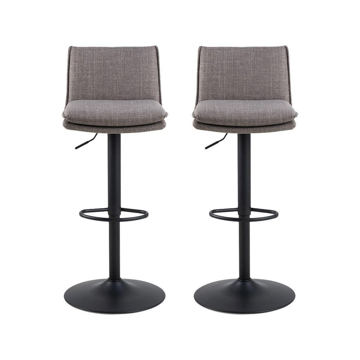 LISA DESIGN Alora - lot de 2 tabourets - ajustables et pivotants - en tissu