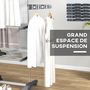 Voir la diapositive 5 : HOMCOM Séchoir à linge étendoir pliable ailes latérales 3 niveaux acier inox PP
