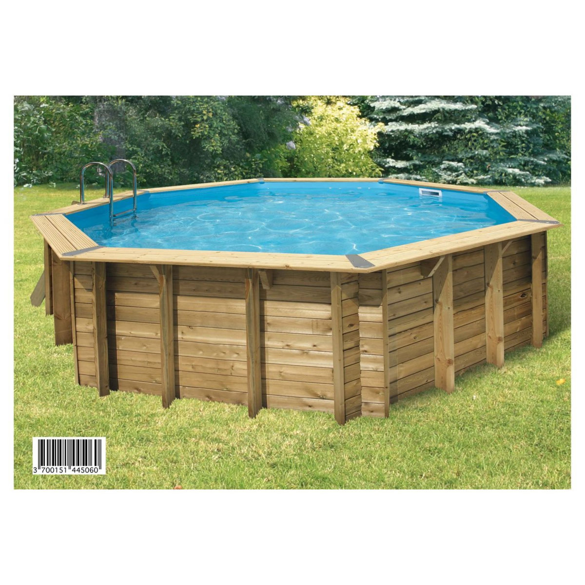 UBBINK Piscine bois Océa  580 - H130cm - Liner Bleu 