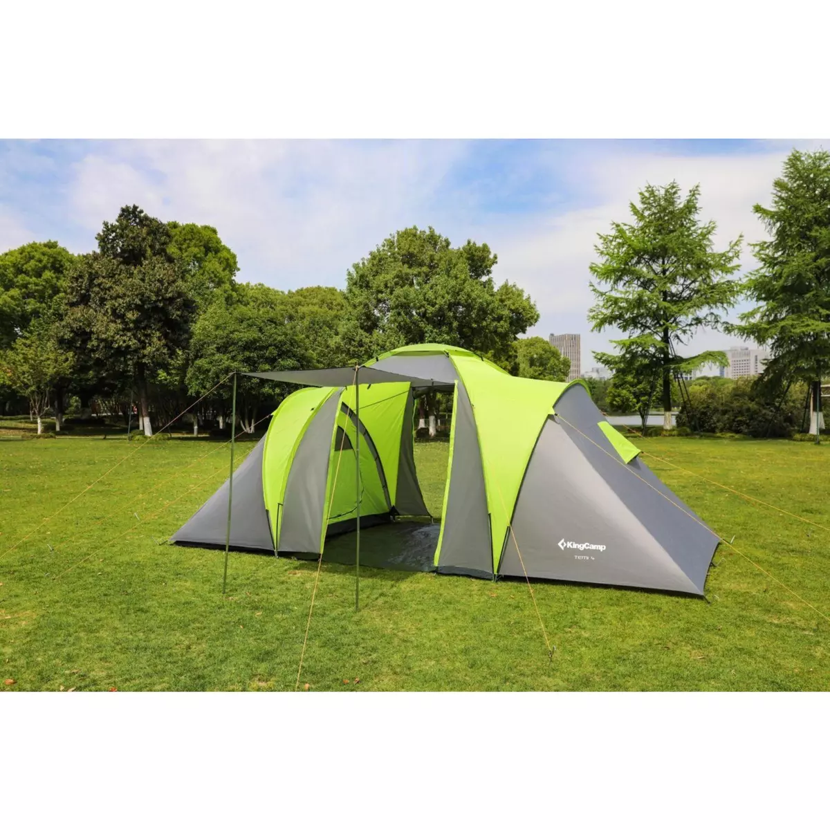 KINGCAMP Tente de camping familiale 4 places - Kingcamp - Modèle Temi - Dimensions : 500 x 220 x 200 cm