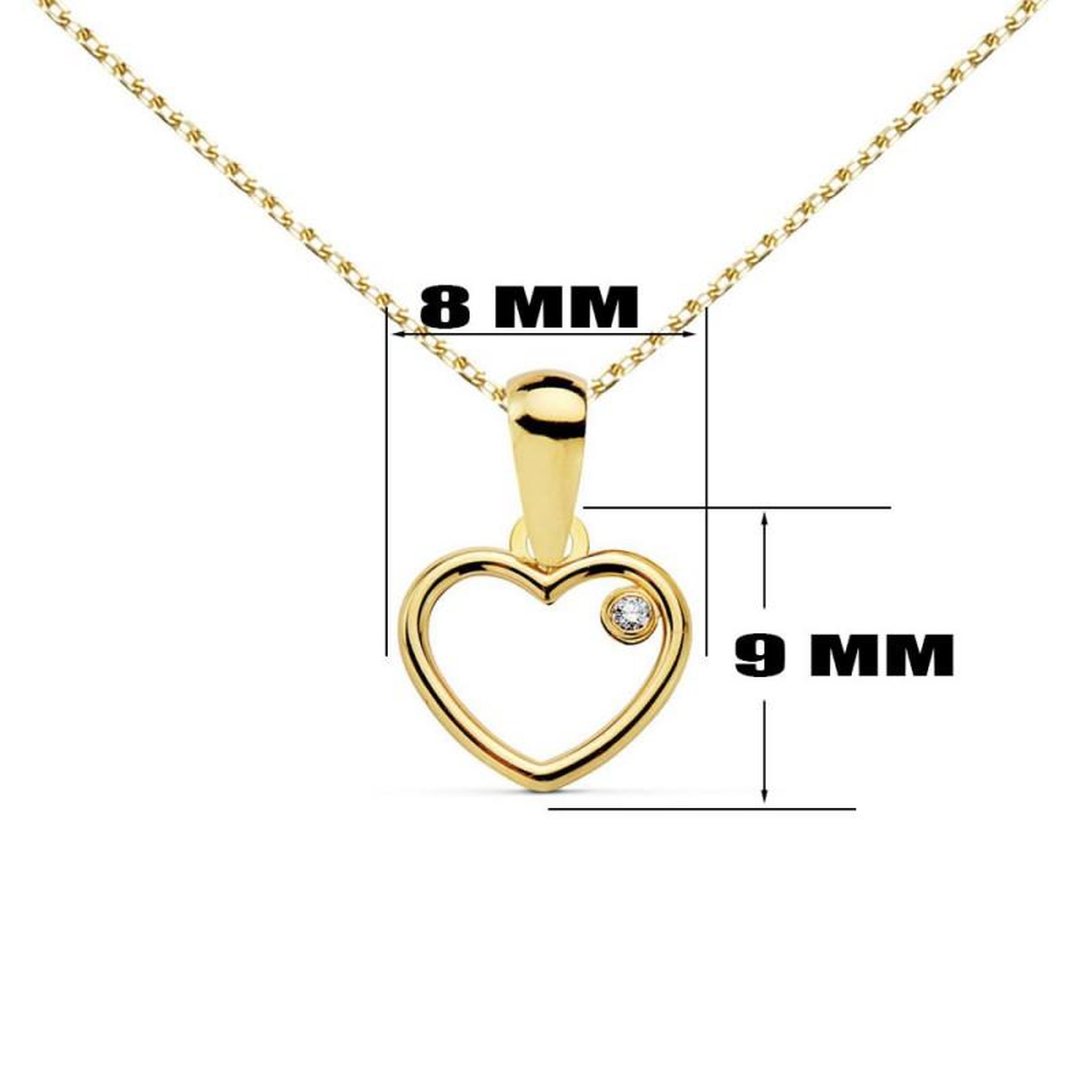 Voir la diapositive 3 : L'ATELIER D'AZUR Pendentif Or 18 Carats 750/000 Jaune Motif Coeur - Collier Chaine Dorée Offerte