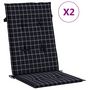 Voir la diapositive 2 : VIDAXL Coussins de chaise a dossier haut lot de 2 noir a carreaux