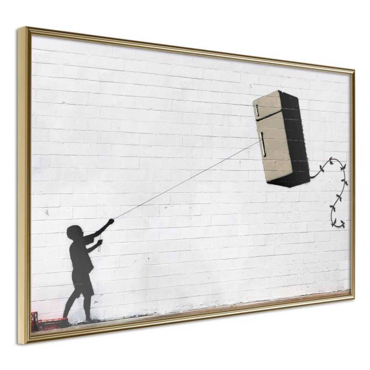 Paris Prix Affiche Murale Encadrée  Banksy Fridge Kite