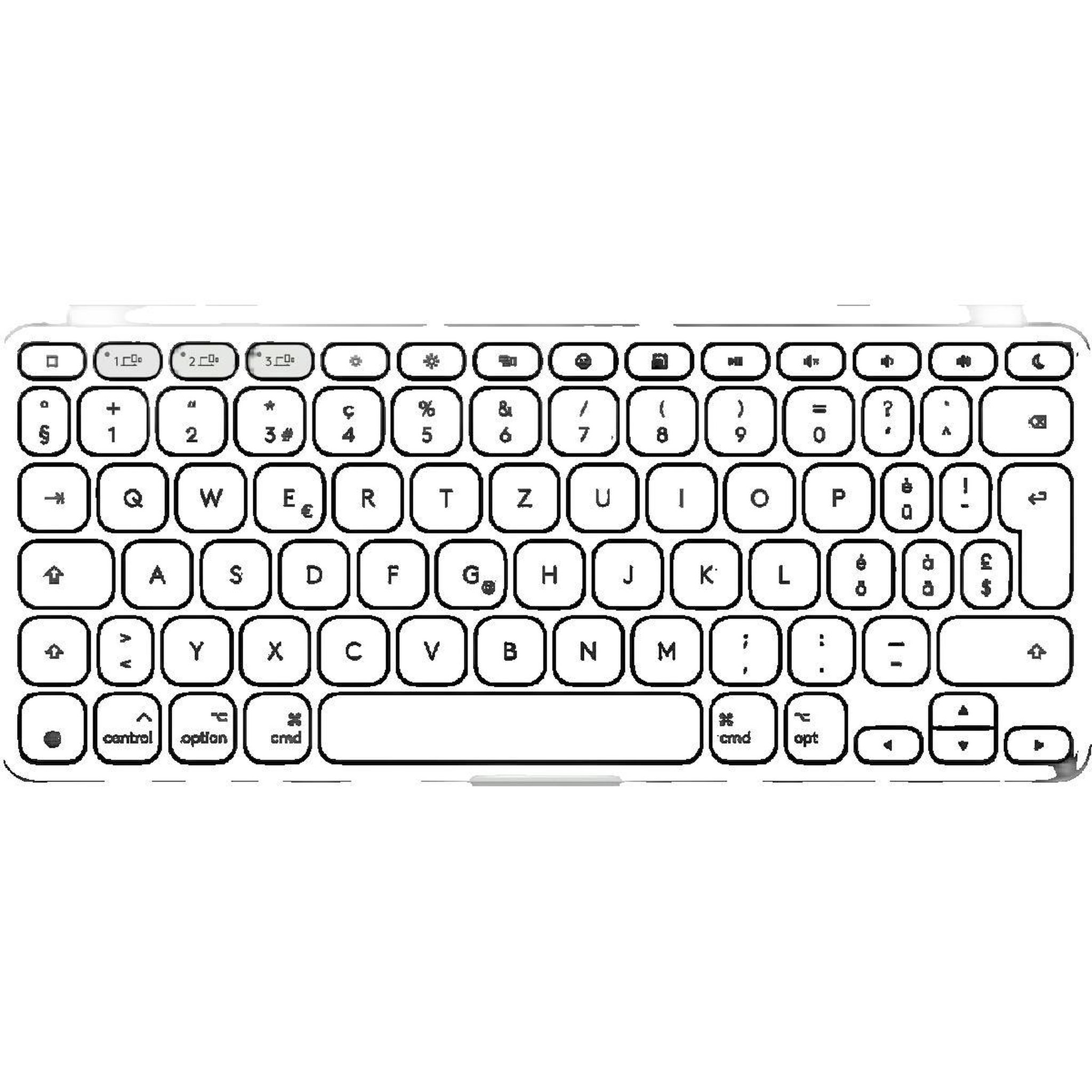 Voir la diapositive 3 : Logitech Clavier Logitech Keys-To-Go 2 gris pâle