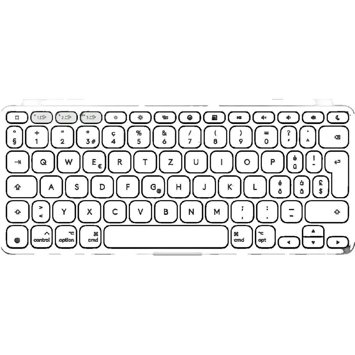 Logitech Clavier Logitech Keys-To-Go 2 gris pâle