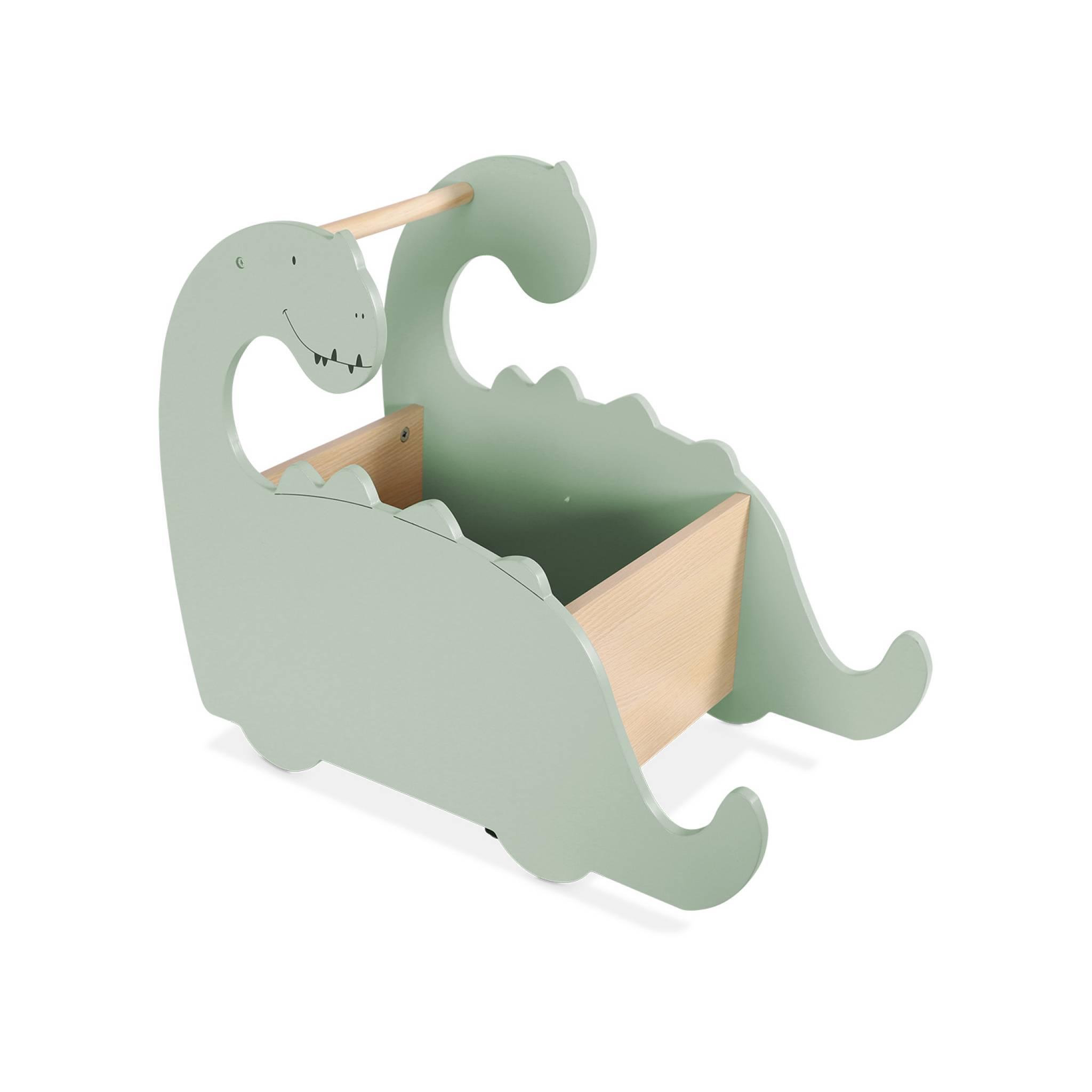 Voir la diapositive 1 : SWEEEK Coffre à jouets avec roulettes. pour enfant dinosaure