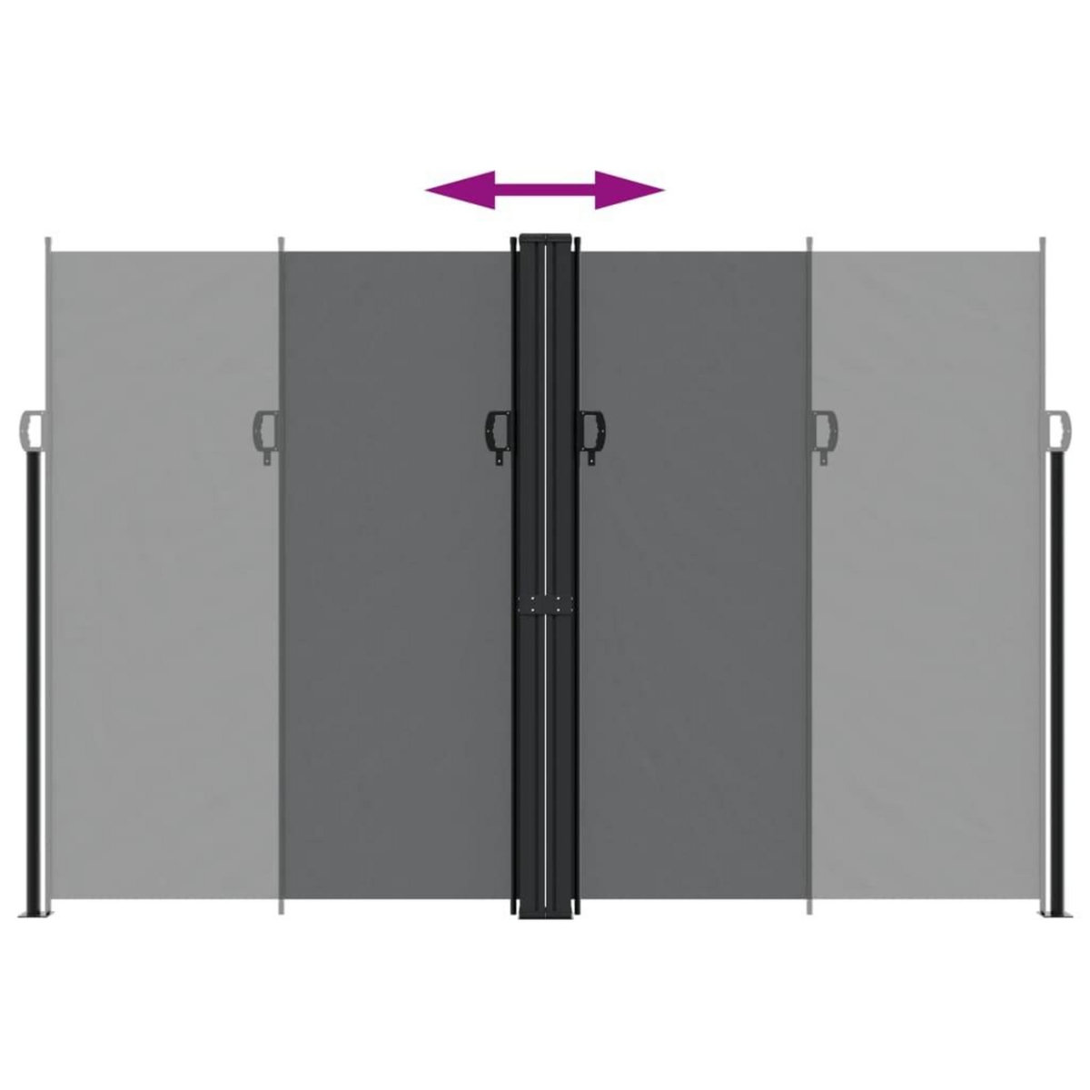 VIDAXL Auvent lateral retractable noir 220x1000 cm