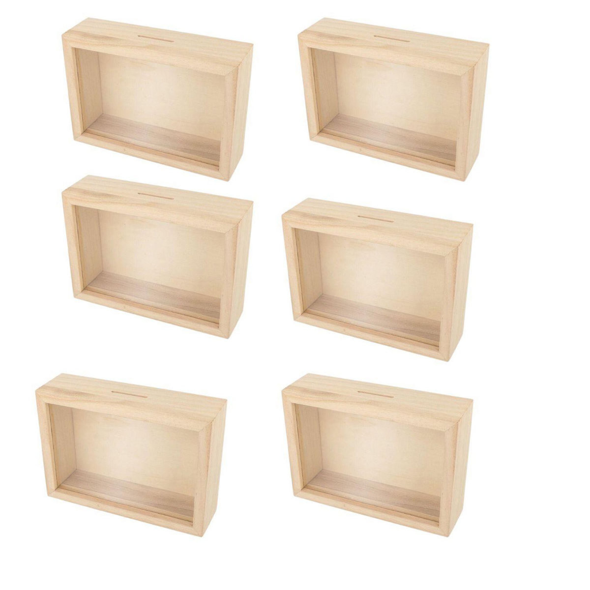 Artemio 6 tirelires cadres en bois à customiser 12 x 17 cm