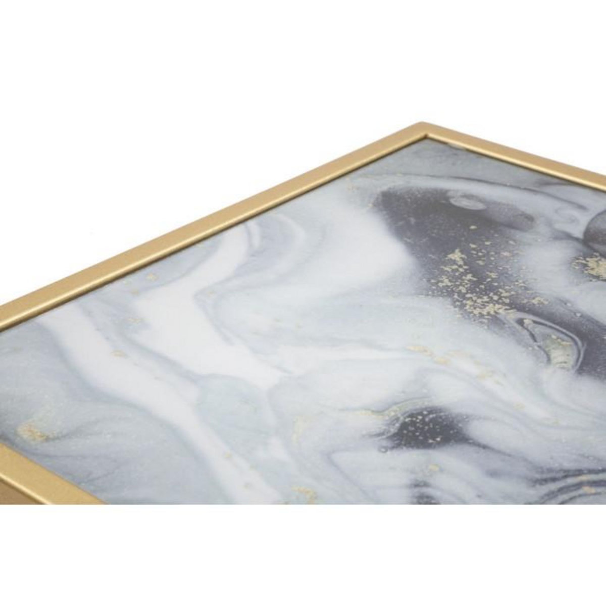 Paris Prix Table d'Appoint Effet Marbre  Level  60cm Gris & Or