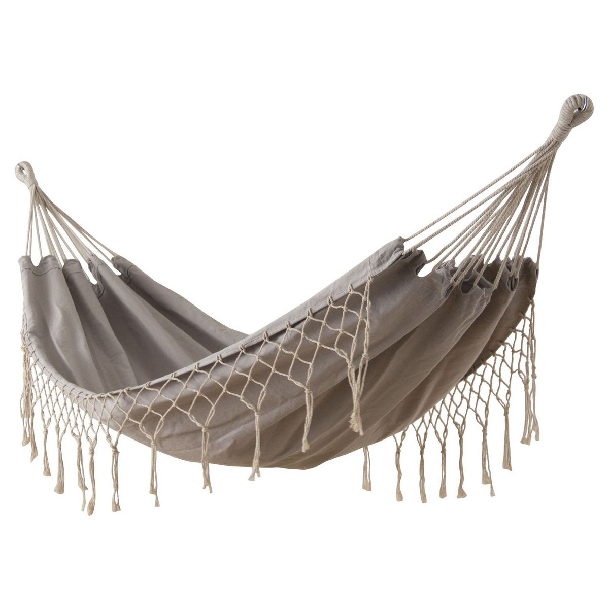 GARDENSTAR Hamac - Polycoton - Gris - 200x100cm - BOHO