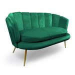 Paris Prix Canapé 2 Places en Velours  Dabren  138cm Vert