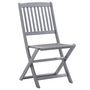 Voir la diapositive 3 : VIDAXL Chaises pliables d'exterieur lot de 8 et coussins Bois d'acacia
