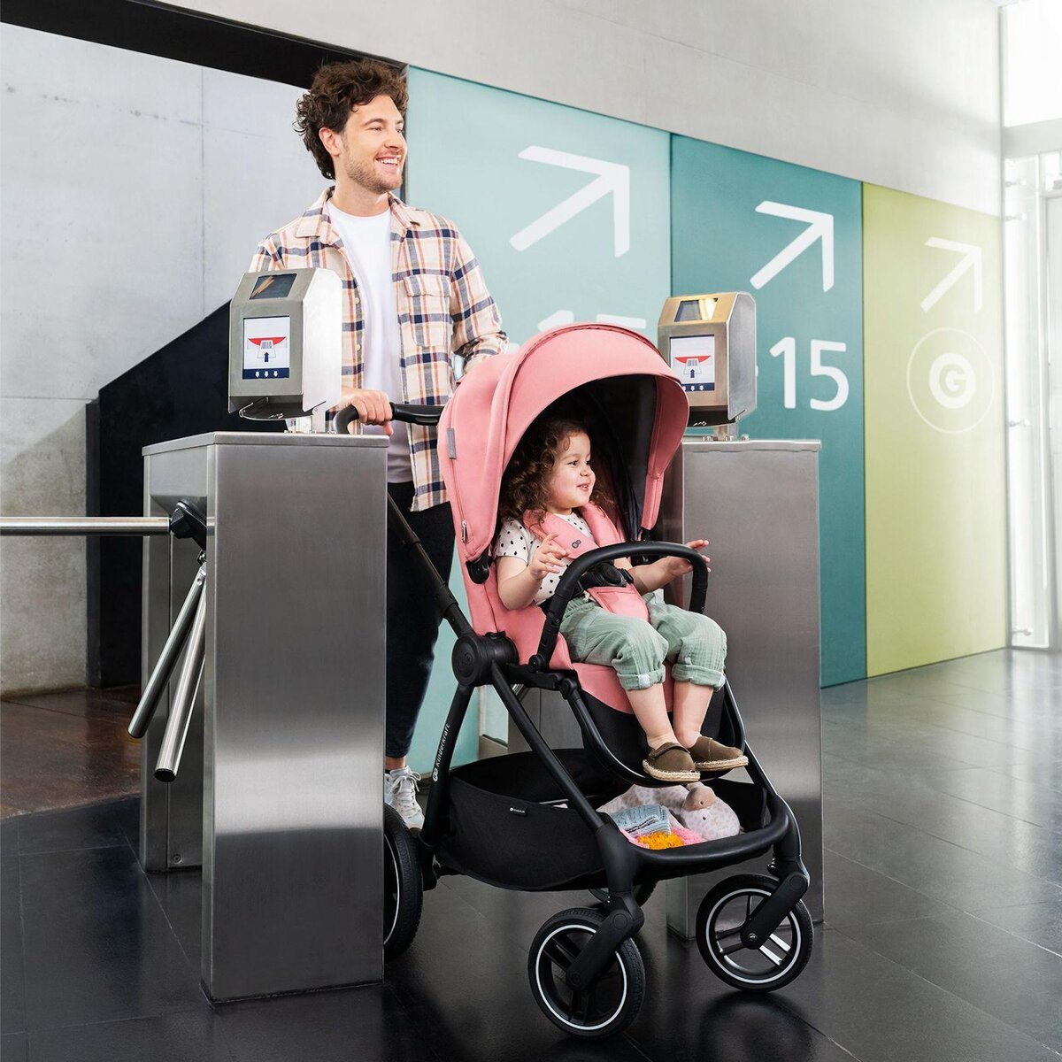 KINDERKRAFT Poussette combinée 2 en 1 avec suspension et protection UPF50+