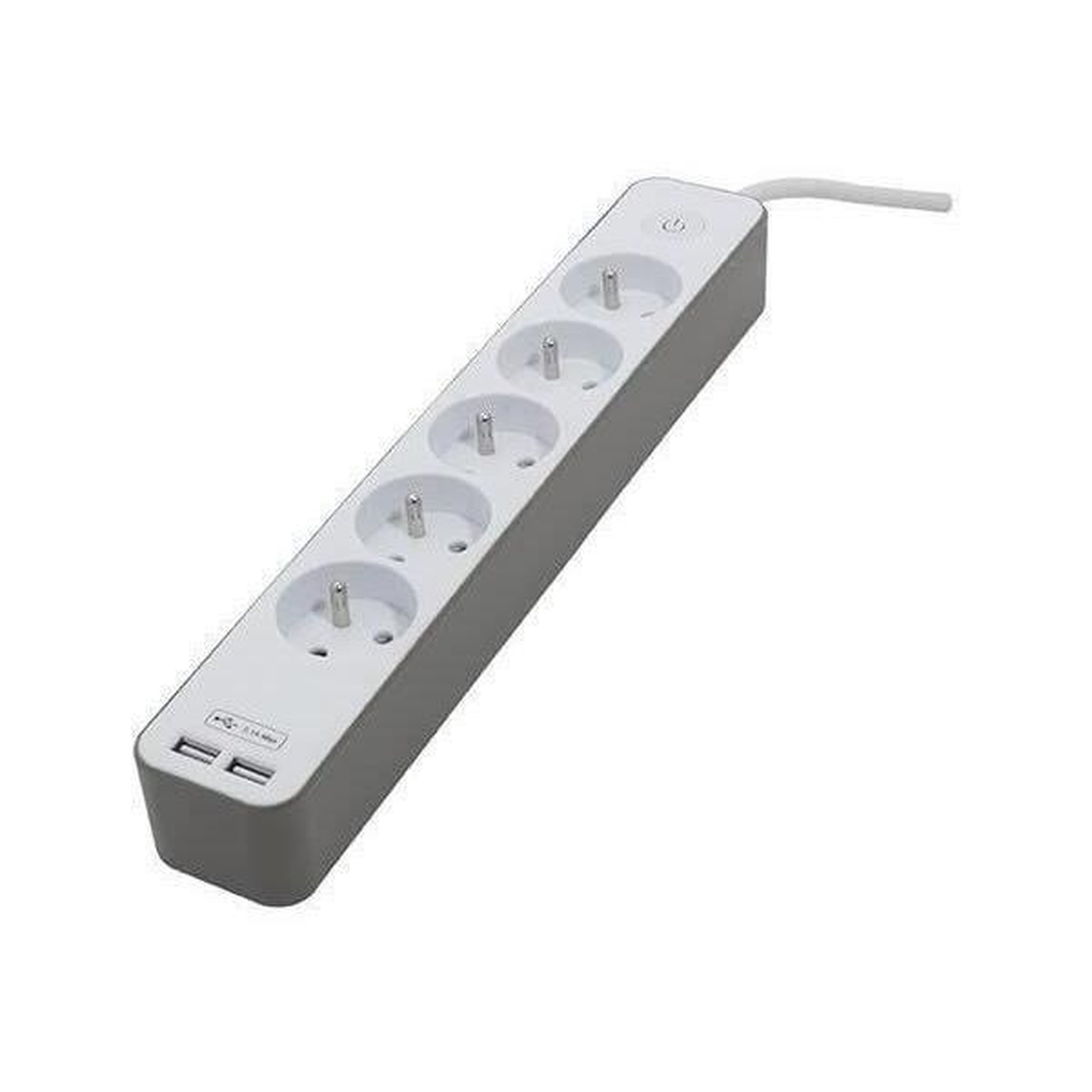 Voir la diapositive 6 : CHACON Chacon bloc multiprise 5 prises 16 a avec 2 ports usb et câble 1,5 m ho5vv-f 3x1,5 mm² blanc et brun