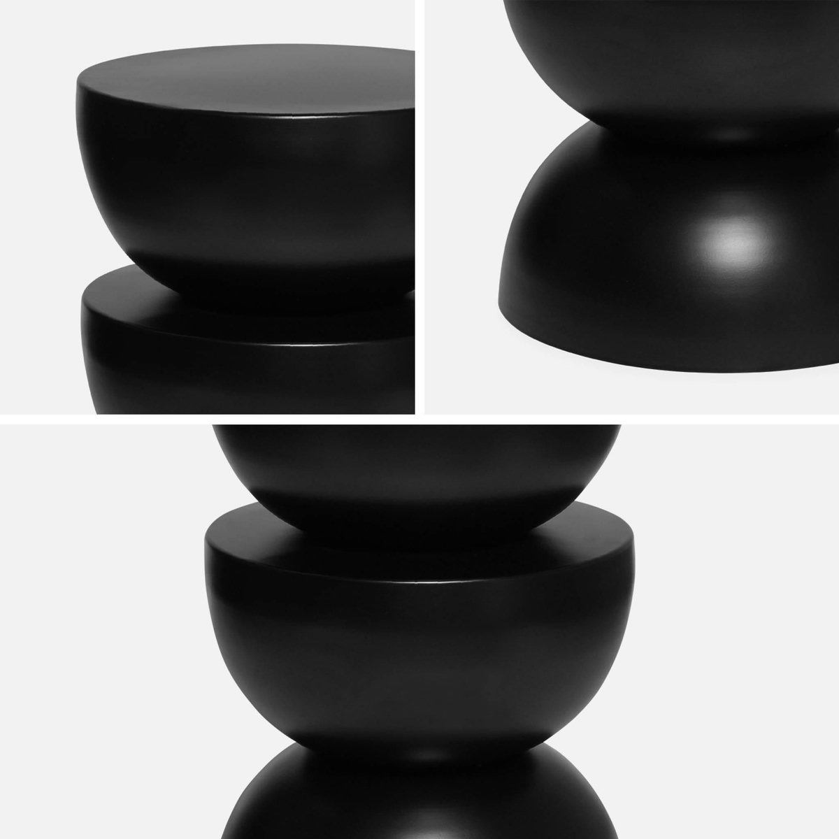 SWEEEK Table d'appoint. bout de canapé. table de chevet en métal. noir. Coumba. Ø32 x H 46.5cm