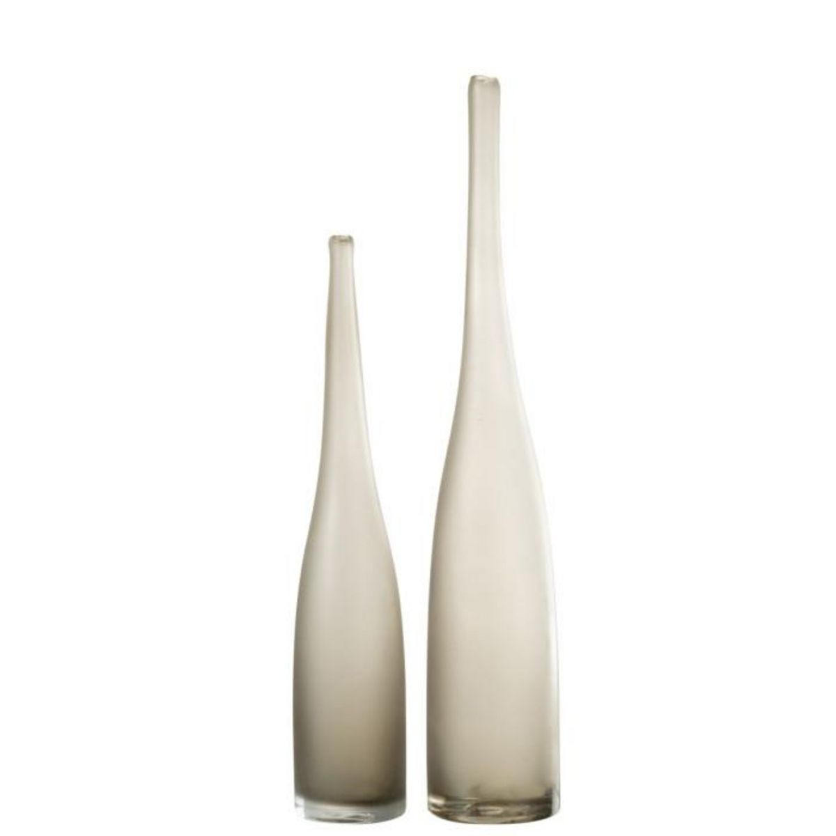 Paris Prix Lot de 2 Vases Flute en Verre  Yoko  53cm Grège