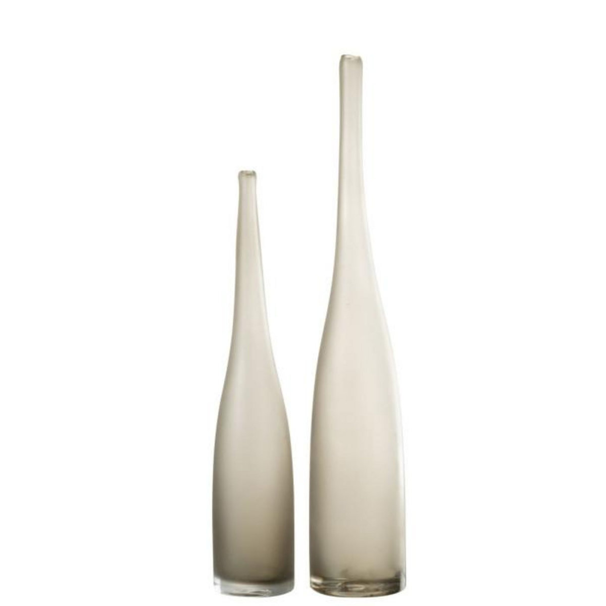 Paris Prix Lot de 2 Vases Flute en Verre  Yoko  53cm Grège