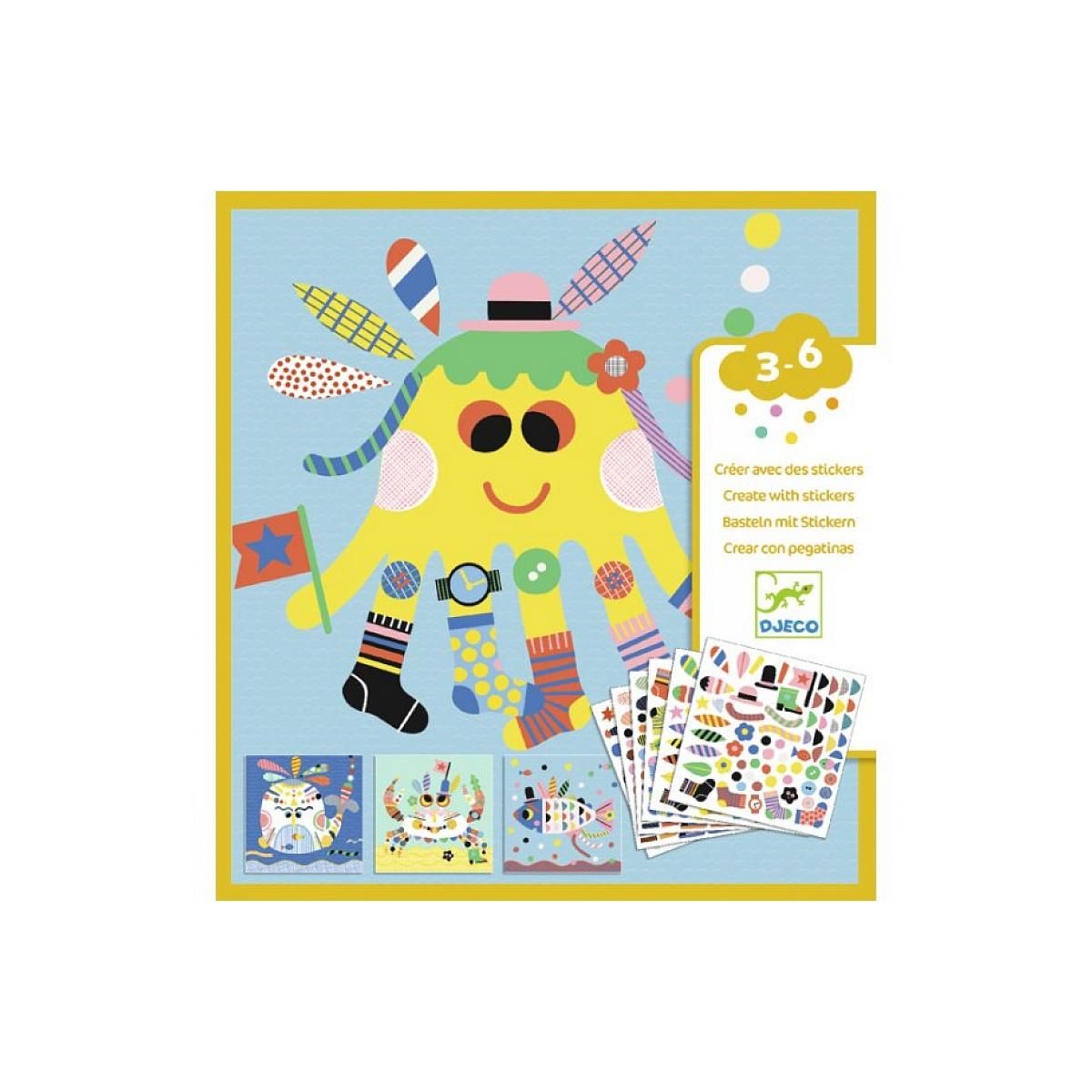 Djeco Creer des animaux marins avec des stickers