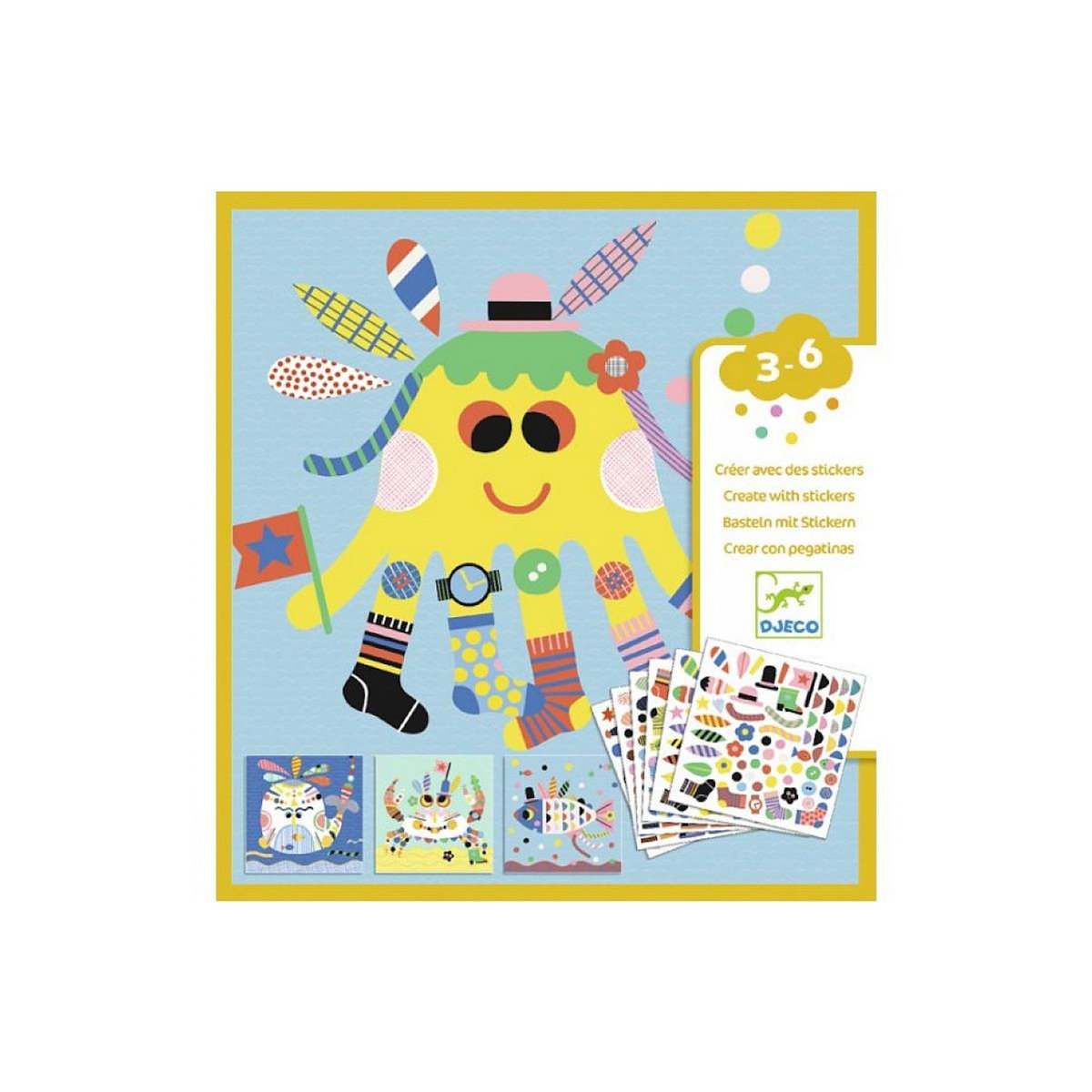 Djeco Creer des animaux marins avec des stickers
