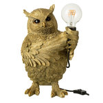 Paris Prix Lampe à Poser en Résine  Hibou  37cm Doré